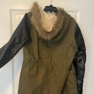 Trendy mixed media Fall Jacket Sz L